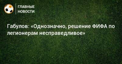 Владимир Габулов - Габулов: «Однозначно, решение ФИФА по легионерам несправедливое» - bombardir.ru - Россия