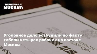 Уголовное дело возбудили по факту гибели четырех рабочих на востоке Москвы - vm.ru - Москва - Россия