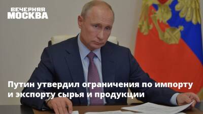 Владимир Путин - Путин утвердил ограничения по импорту и экспорту сырья и продукции - vm.ru - Россия - Торговля