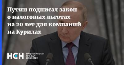 Владимир Путин - Путин подписал закон о налоговых льготах на 20 лет для компаний на Курилах - nsn.fm - Россия