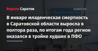 В январе младенческая смертность в Саратовской области выросла в полтора раза, по итогам года регион оказался в тройке худших в ПФО - nversia.ru - респ. Чувашия - Саратовская обл. - Кировская обл. - респ. Марий Эл - Самарская обл. - республика Мордовия