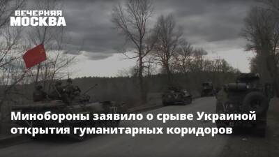 Владимир Путин - Михаил Мизинцев - Минобороны заявило о срыве Украиной открытия гуманитарных коридоров - vm.ru - Россия - Украина - Белоруссия - Киев - Белгород - Гомель - Полтава - Минобороны