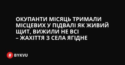 Окупанти місяць тримали місцевих у підвалі як живий щит, вижили не всі – жахіття з села Ягідне - bykvu.com - Украина