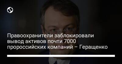 Антон Геращенко - Правоохранители заблокировали вывод активов почти 7000 пророссийских компаний – Геращенко - liga.net - Россия - Украина