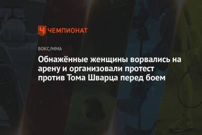 Обнажённые женщины ворвались на арену и организовали протест против Тома Шварца перед боем - championat.com