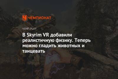 В Skyrim VR добавили реалистичную физику. Теперь можно гладить животных и танцевать - championat.com