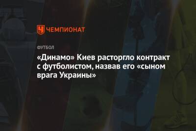 «Динамо» Киев расторгло контракт с футболистом, назвав его «сыном врага Украины» - championat.com - Украина - Киев - ЛНР