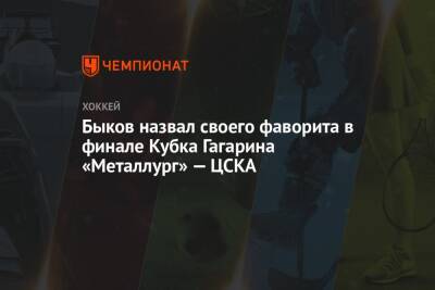 Вячеслав Быков - Микеле Антонов - Быков назвал своего фаворита в финале Кубка Гагарина «Металлург» — ЦСКА - championat.com - Москва - Россия - Магнитогорск