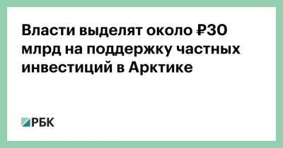 Владимир Путин - Михаил Мишустин - Власти выделят около ₽30 млрд на поддержку частных инвестиций в Арктике - smartmoney.one - Россия - Арктика