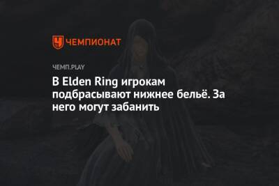 В Elden Ring игрокам подбрасывают нижнее бельё. За него могут забанить - championat.com