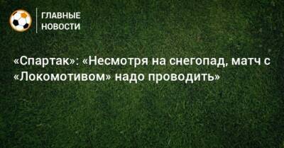 Евгений Мележиков - «Спартак»: «Несмотря на снегопад, матч с «Локомотивом» надо проводить» - bombardir.ru - Москва