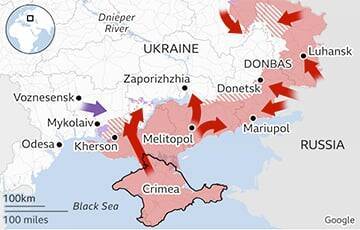 На одном из участков вторжение РФ в Украину захлебнулось: опубликованы карты - charter97.org - Россия - Украина - Крым - Луганская обл. - Белоруссия - Николаев - Херсон - Одесса - Мариуполь - Приднестровье - Донецкая обл.
