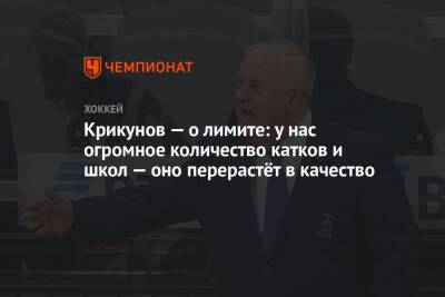 Владимир Крикунов - Крикунов — о лимите: у нас огромное количество катков и школ — оно перерастёт в качество - championat.com - Россия