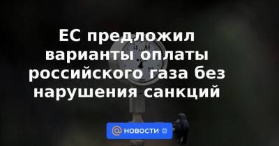 ЕС предложил варианты оплаты российского газа без нарушения санкций - smartmoney.one - Москва - Россия - Москва