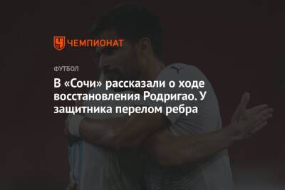 Дмитрий Рубашко - Микеле Антонов - В «Сочи» рассказали о ходе восстановления Родригао. У защитника перелом ребра - championat.com - Сочи