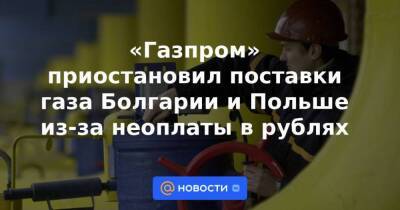 Владимир Путин - «Газпром» приостановил поставки газа Болгарии и Польше из-за неоплаты в рублях - smartmoney.one - Россия - США - Польша - Болгария - Катар