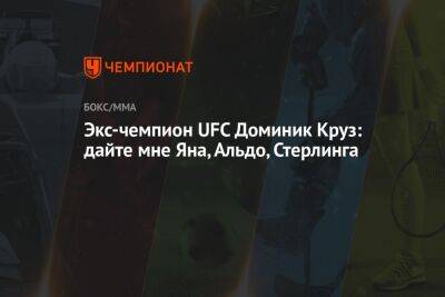 Генри Сехудо - Доминик Круз - Экс-чемпион UFC Доминик Круз: дайте мне Яна, Альдо, Стерлинга - championat.com