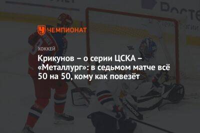 Владимир Крикунов - Павел Панышев - Крикунов – о серии ЦСКА – «Металлург»: в седьмом матче всё 50 на 50, кому как повезёт - championat.com - Россия - Магнитогорск
