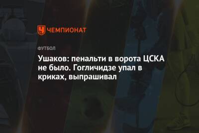 Салават Муртазин - Ушаков: пенальти в ворота ЦСКА не было. Гогличидзе упал в криках, выпрашивал - championat.com