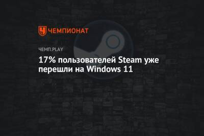 17% пользователей Steam уже перешли на Windows 11 - championat.com