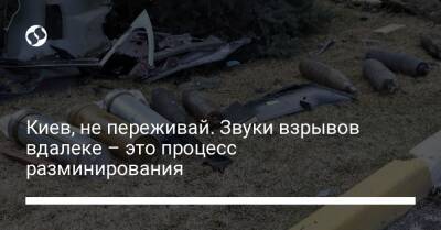 Киев, не переживай. Звуки взрывов вдалеке – это процесс разминирования - liga.net - Украина - Киев - Киевская обл.