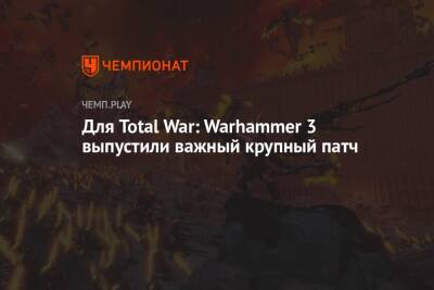 Для Total War: Warhammer 3 выпустили важный крупный патч - championat.com