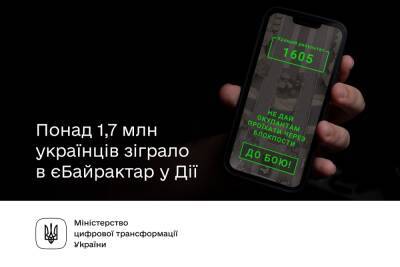 В «єБайрактар» через «Дію» сыграли 1,7 миллионов пользователей - itc.ua - Украина