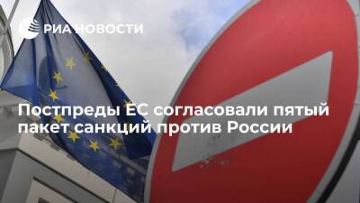 Владимир Путин - Сергей Лавров - Постпреды ЕС согласовали пятый пакет санкций против России - smartmoney.one - Россия - Украина - Франция