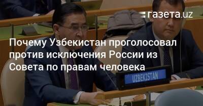 Узбекистан - Почему Узбекистан проголосовал против исключения России из СПЧ ООН - gazeta.uz - Россия - Украина - Казахстан - Узбекистан