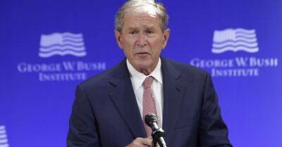 Джордж Буш - Саддам Хусейн - Тони Блэр - Джордж Буш-младший осудил вторжение России в Украину. Но перепутал ее с Ираком - rus.delfi.lv - Россия - США - Украина - Киев - Англия - Ирак - Латвия
