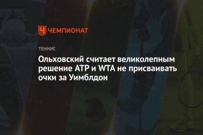 Андрей Ольховский - Микеле Антонов - Ольховский считает великолепным решение ATP и WTA не присваивать очки за Уимблдон - championat.com