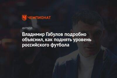 Владимир Габулов - Владимир Габулов подробно объяснил, как поднять уровень российского футбола - championat.com