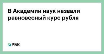 В Академии наук назвали равновесный курс рубля - smartmoney.one - Россия