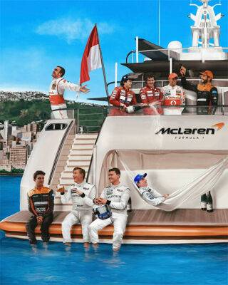 Льюис Хэмилтон - Фернандо Алонсо - Мик Хаккинен - Дэвид Култхард - В McLaren посвятили своим гонщикам весёлый плакат - f1news.ru - Монако - Княжество Монако