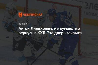 Антон Линдхольм: не думаю, что вернусь в КХЛ. Эта дверь закрыта - championat.com - Россия - Украина - Белоруссия - Минск