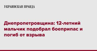 Валентин Резниченко - Днепропетровщина: 12-летний мальчик подобрал боеприпас и погиб от взрыва - pravda.com.ua - Днепропетровск - район Синельниковский