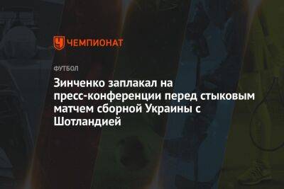 Александр Зинченко - Зинченко заплакал на пресс-конференции перед стыковым матчем сборной Украины с Шотландией - championat.com - Украина - Франция - Хорватия - Шотландия - Катар