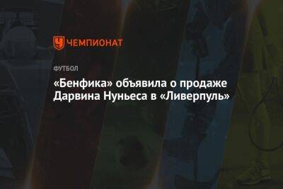 Нуньеса Дарвин - «Бенфика» объявила о продаже Дарвина Нуньеса в «Ливерпуль» - championat.com