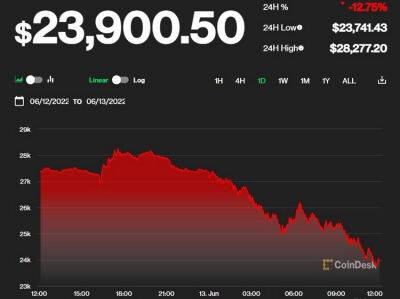 Крутое пике продолжается: биткоин упал ниже $24 000 и это не предел - bin.ua - США - Украина