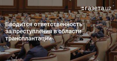 Вводится ответственность за преступления в области трансплантации - gazeta.uz - Узбекистан