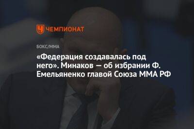 Федор Емельяненко - Виталий Минаков - «Федерация создавалась под него». Минаков — об избрании Ф. Емельяненко главой Союза ММА РФ - championat.com - Россия