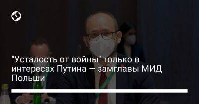 Владимир Путин - Марцин Пшидач - Анналена Бербок - "Усталость от войны" только в интересах Путина — замглавы МИД Польши - liga.net - Россия - США - Украина - Белоруссия - Германия - Япония - Польша - Полесск