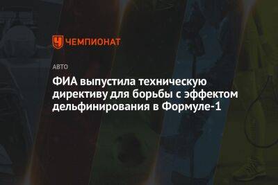 ФИА выпустила техническую директиву для борьбы с эффектом дельфинирования в Формуле-1 - championat.com