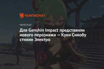 Для Genshin Impact представили нового персонажа — Куки Синобу стихии Электро - championat.com
