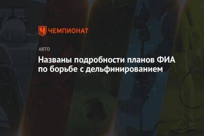 Названы подробности планов ФИА по борьбе с дельфинированием - championat.com - Канада