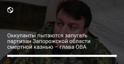 Александр Старух - Оккупанты пытаются запугать партизан Запорожской области смертной казнью – глава ОВА - liga.net - Украина - Запорожская обл.