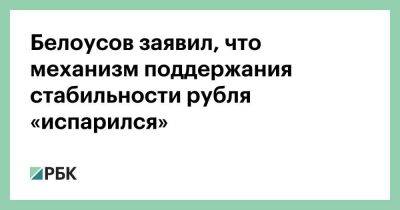 Андрей Белоусов - Белоусов заявил, что механизм поддержания стабильности рубля «испарился» - smartmoney.one