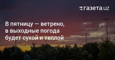 В пятницу — ветрено, в выходные погода будет сухой и теплой - gazeta.uz - Узбекистан - Ташкентская обл.