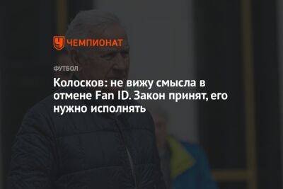 Вячеслав Колосков - Колосков: не вижу смысла в отмене Fan ID. Закон принят, его нужно исполнять - championat.com - Россия