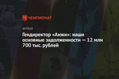 Андрей Панков - Гендиректор «Анжи»: наши основные задолженности — 12 млн 700 тыс. рублей - championat.com